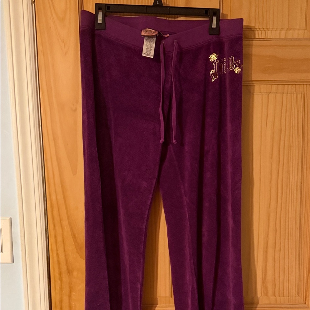 Juicy Couture Rich Purple Terry Cloth Trousers